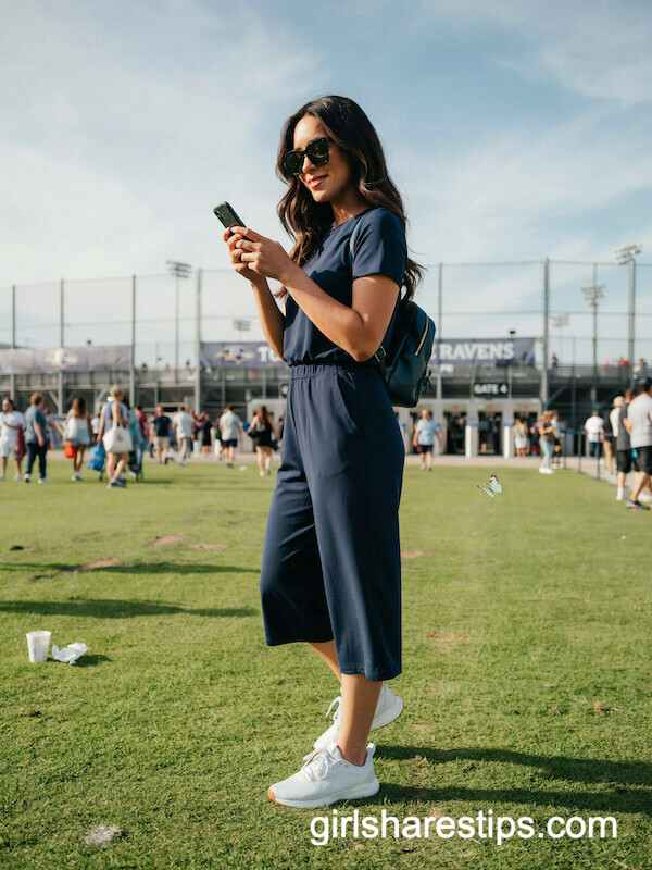 Sporty Romper and Sneakers