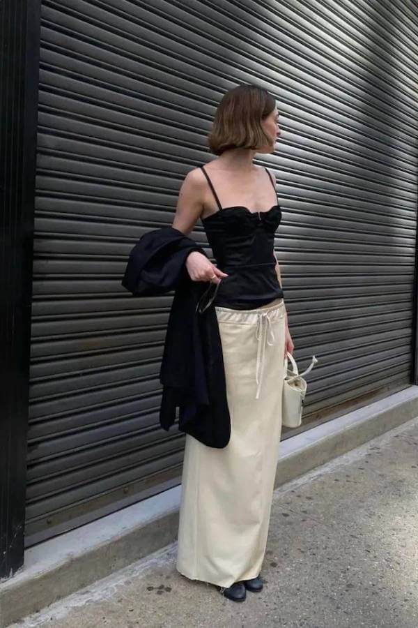 tank top and skirt outfit