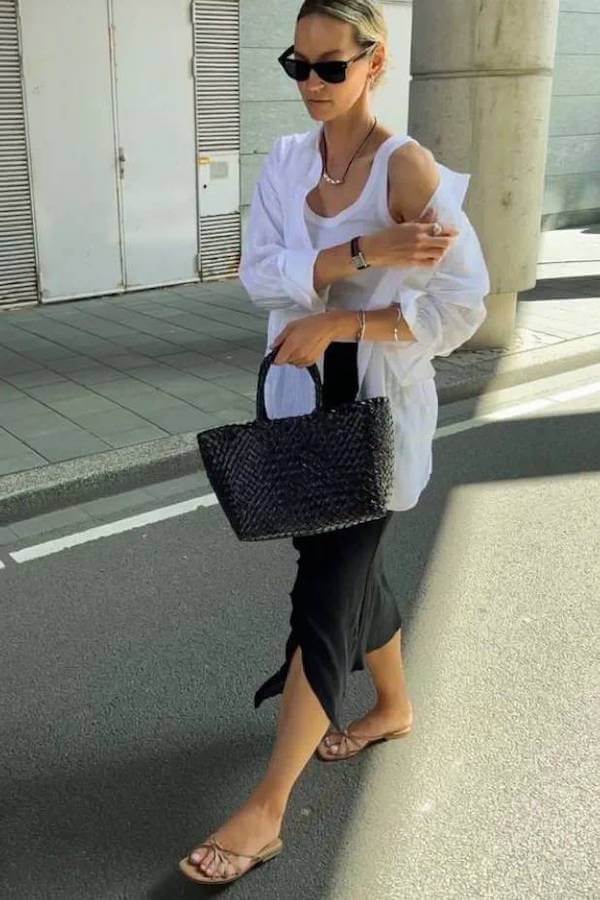 tank top and skirt outfit