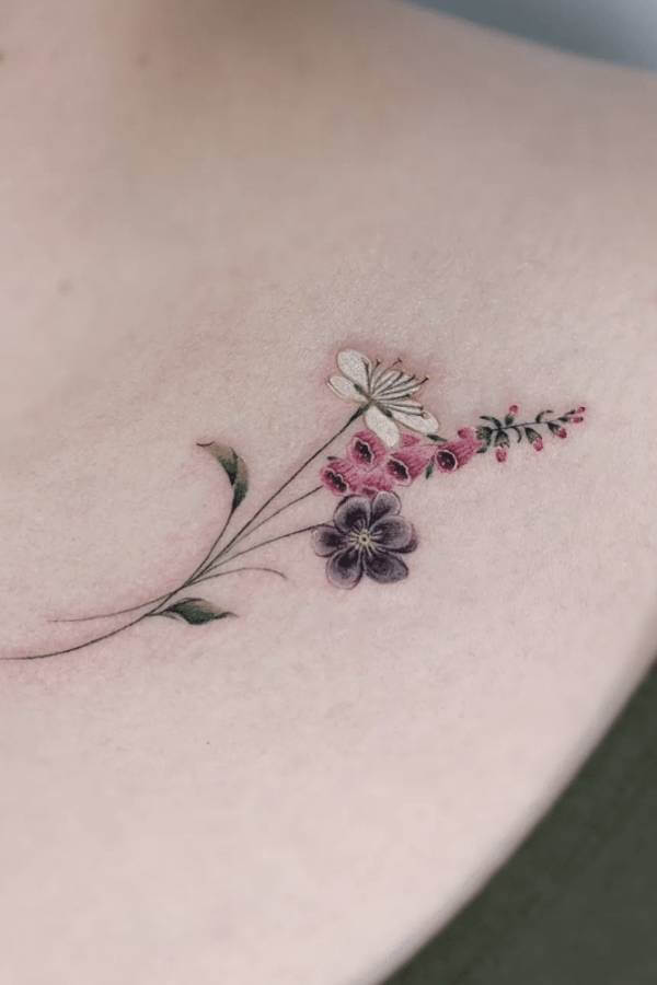 Delicate Wildflower Tattoo