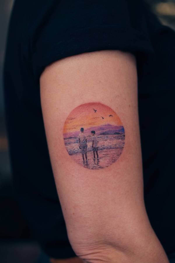 Meaningful Sunset Memory Tattoo
