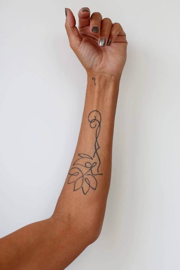 Abstract Line Art Floral Tattoo
