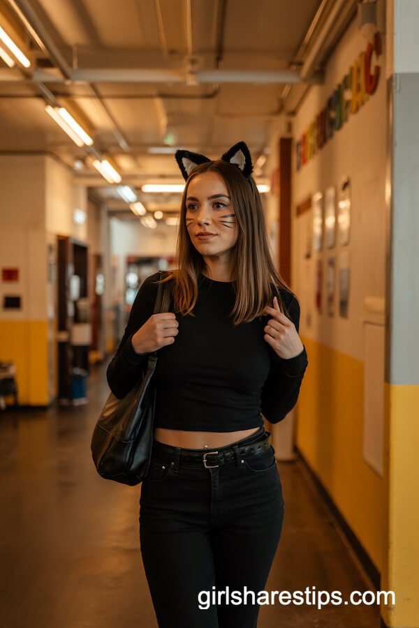 Chic Black Cat Teacher