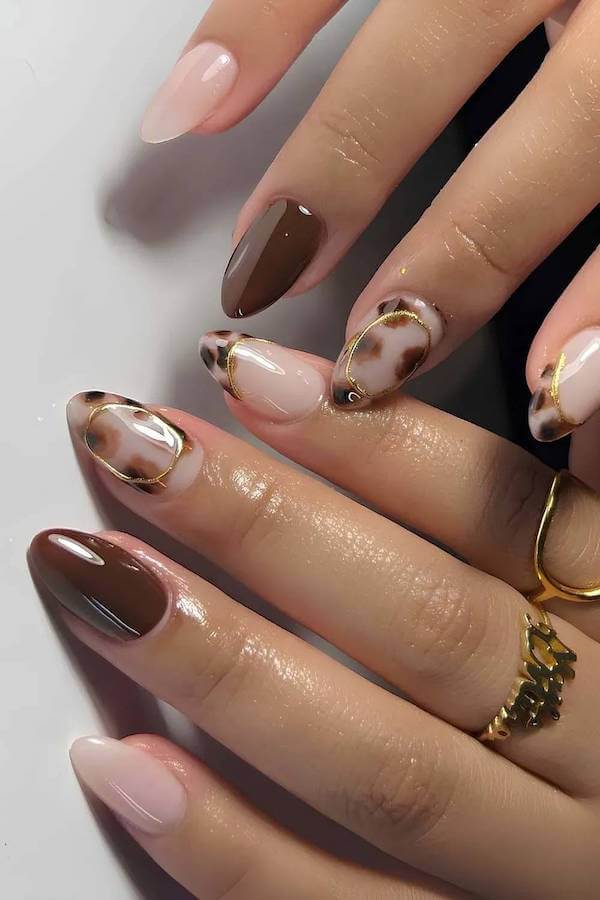 Elegant Marble and Brown Tortoise Shell Tips