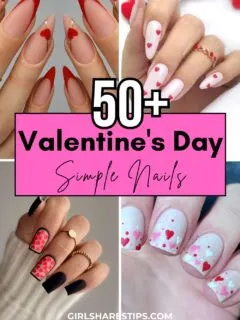 trendy Valentine's Day nails collage