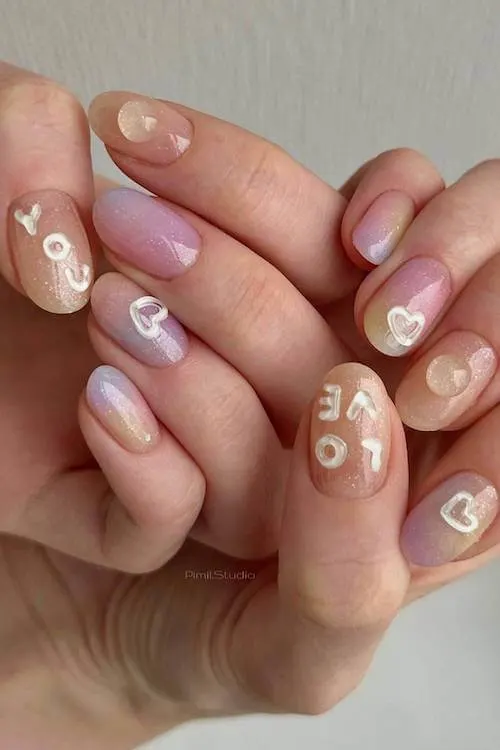 trendy Valentine's Day nails