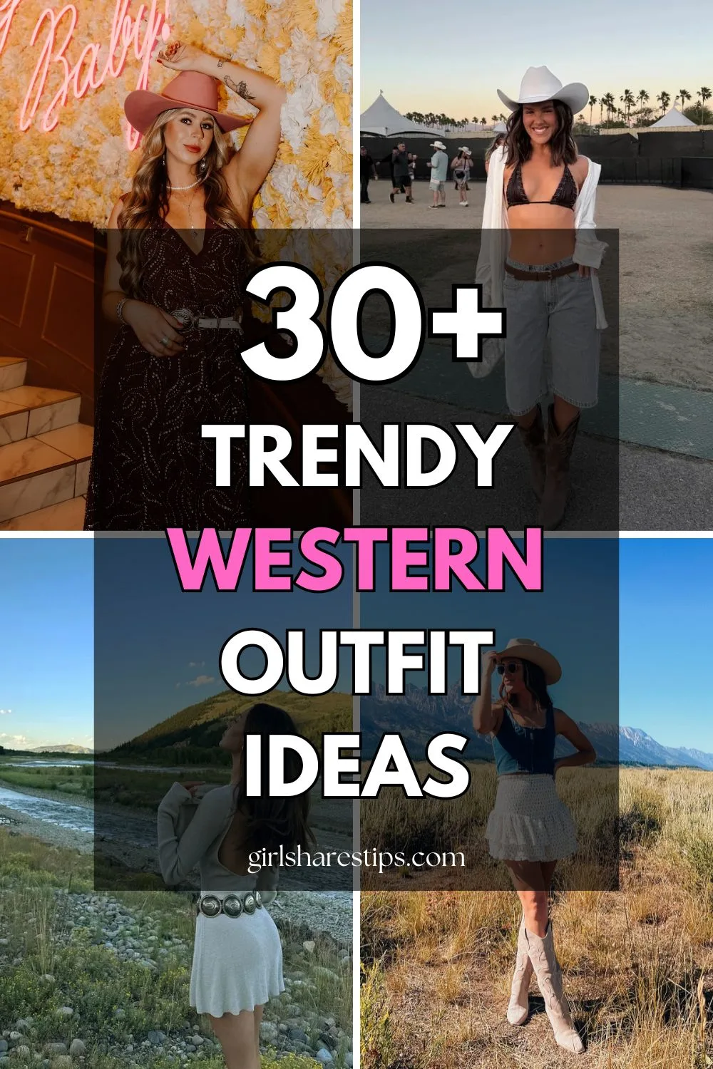 trendy Western outfits for women collage