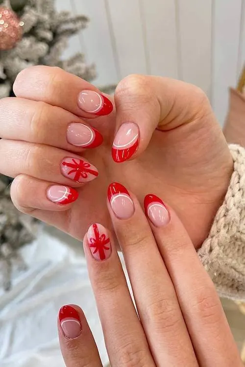 trendy cute Christmas nails