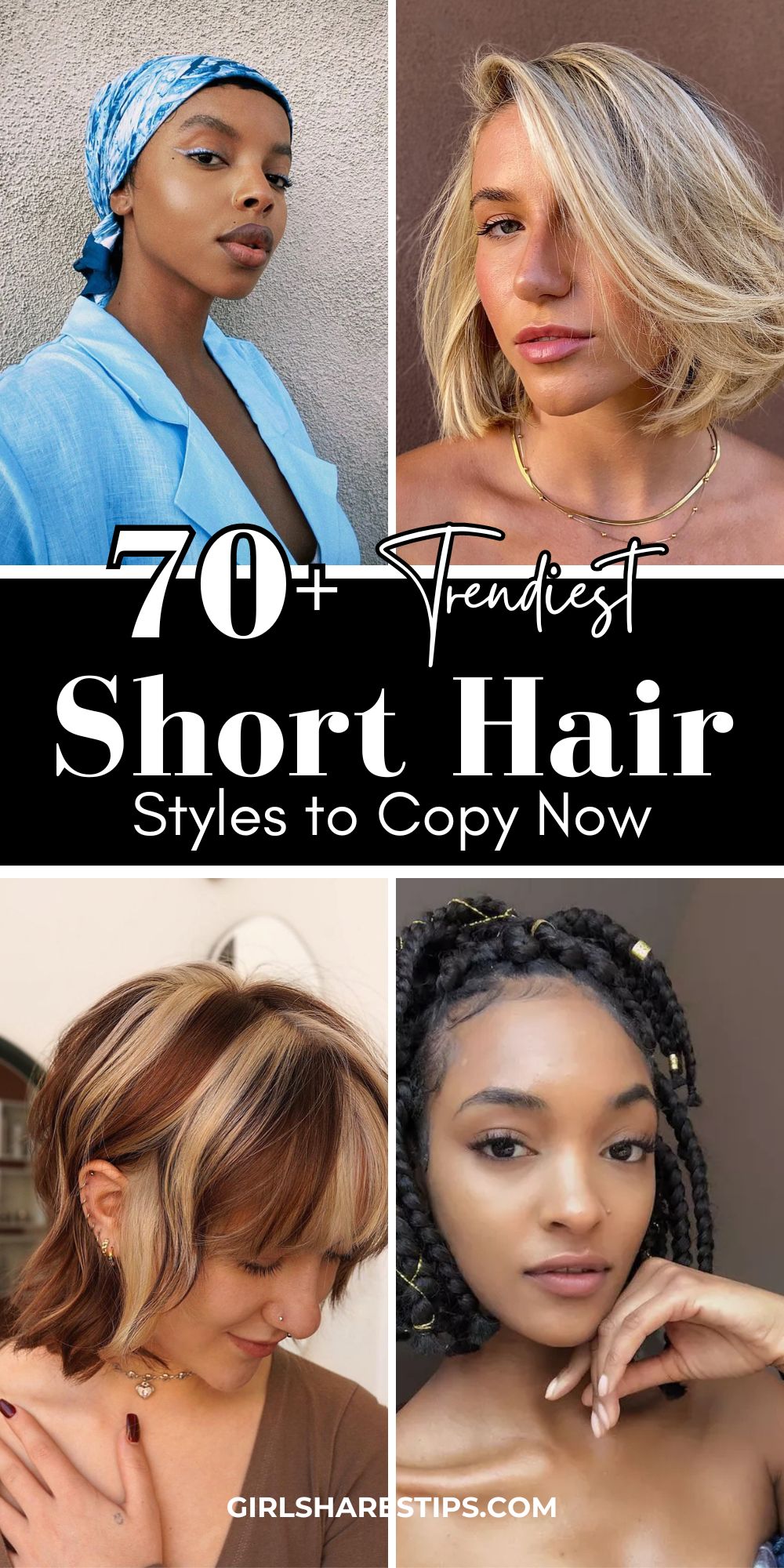trendy cute short hairstyles for women collage