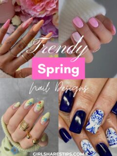 trendy cute spring nails collage
