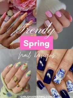 trendy cute spring nails collage