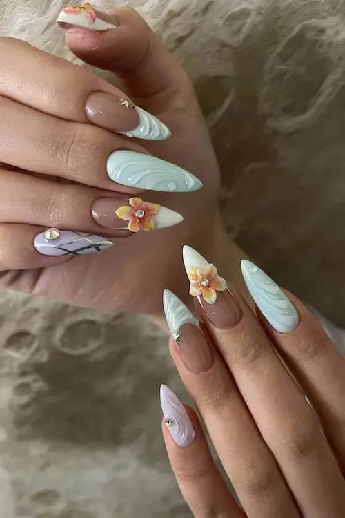 trendy cute vacation nails
