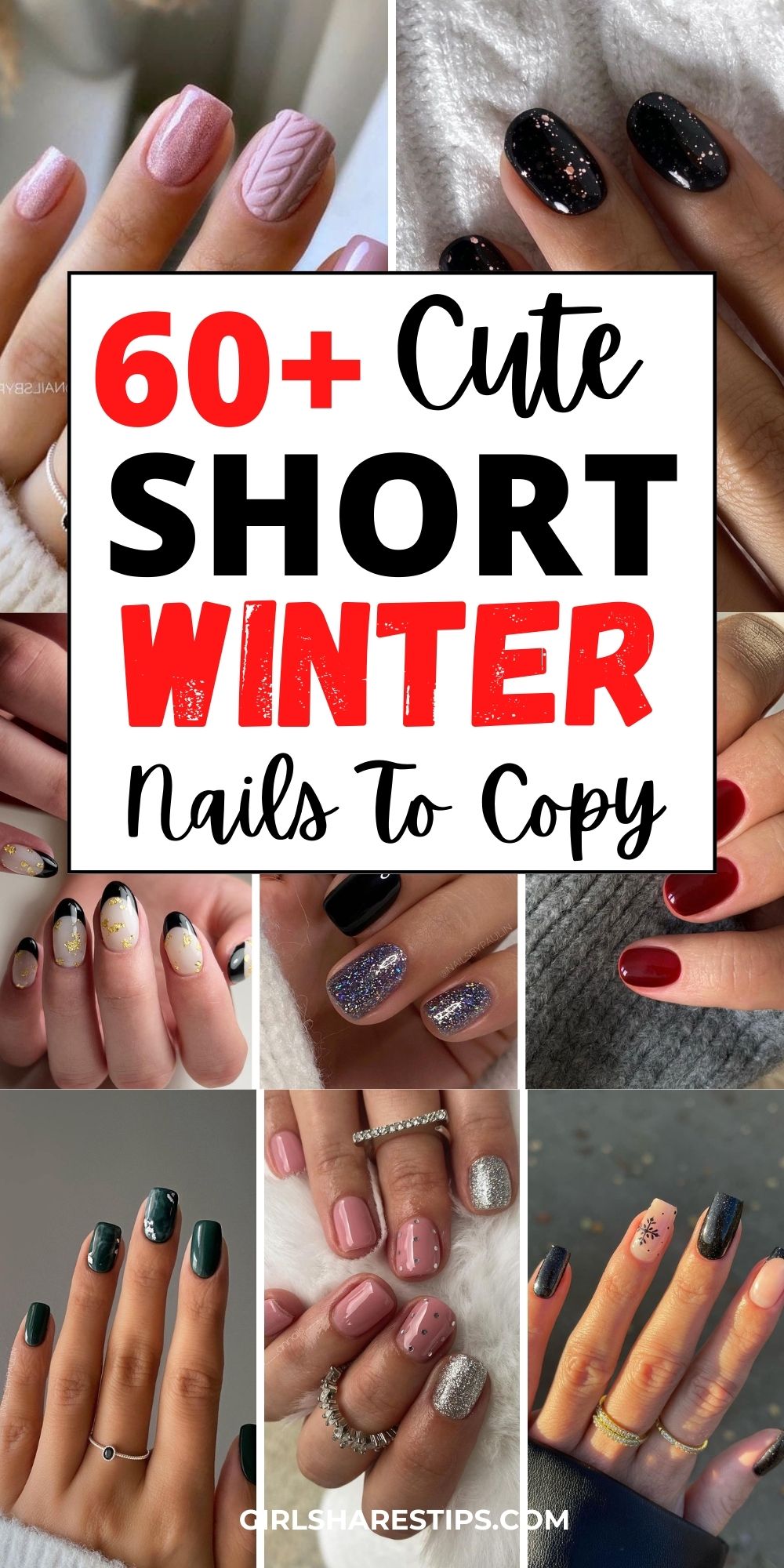short winter nails collage