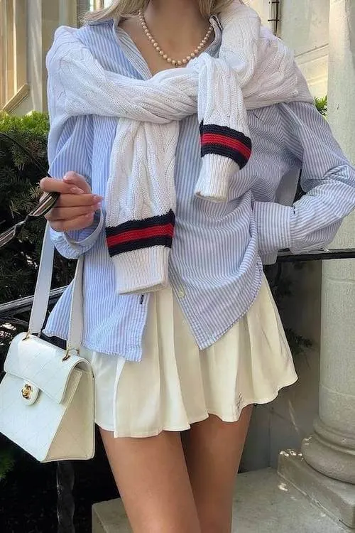 trendy tennis skirt outfit