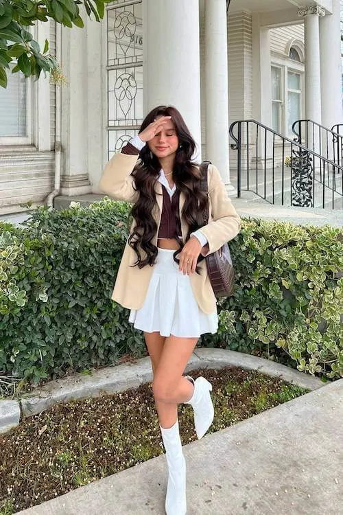 trendy tennis skirt outfit