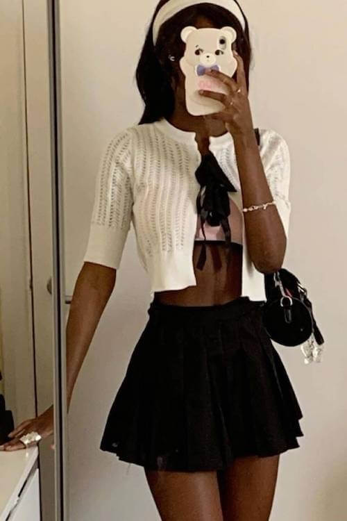 trendy tennis skirt outfit
