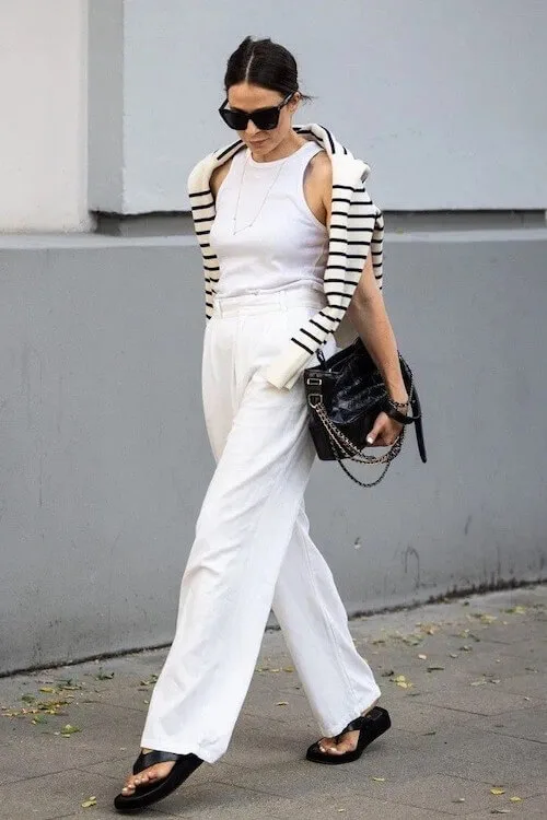 trendy wide leg pants outfit ideas women