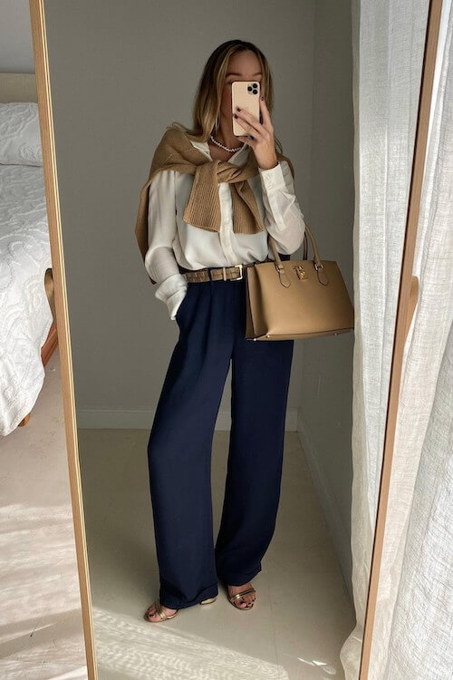 trendy wide leg pants outfit ideas women