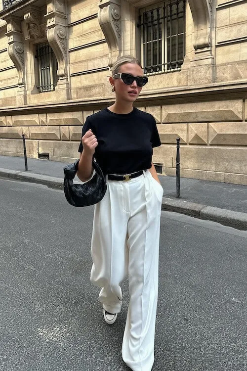 trendy wide leg pants outfit ideas women