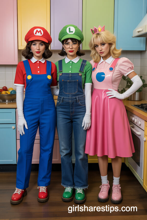 Mario, Luigi, and Princess Peach