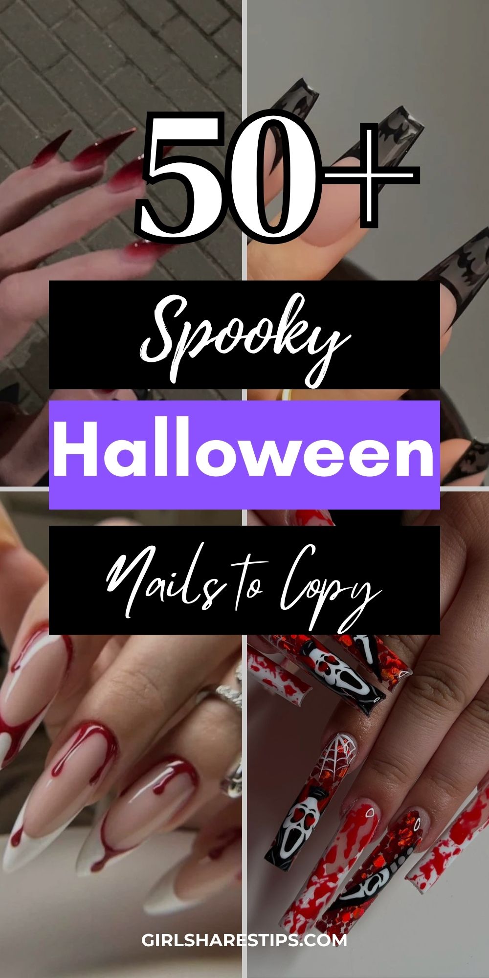 spooky Halloween nails collage