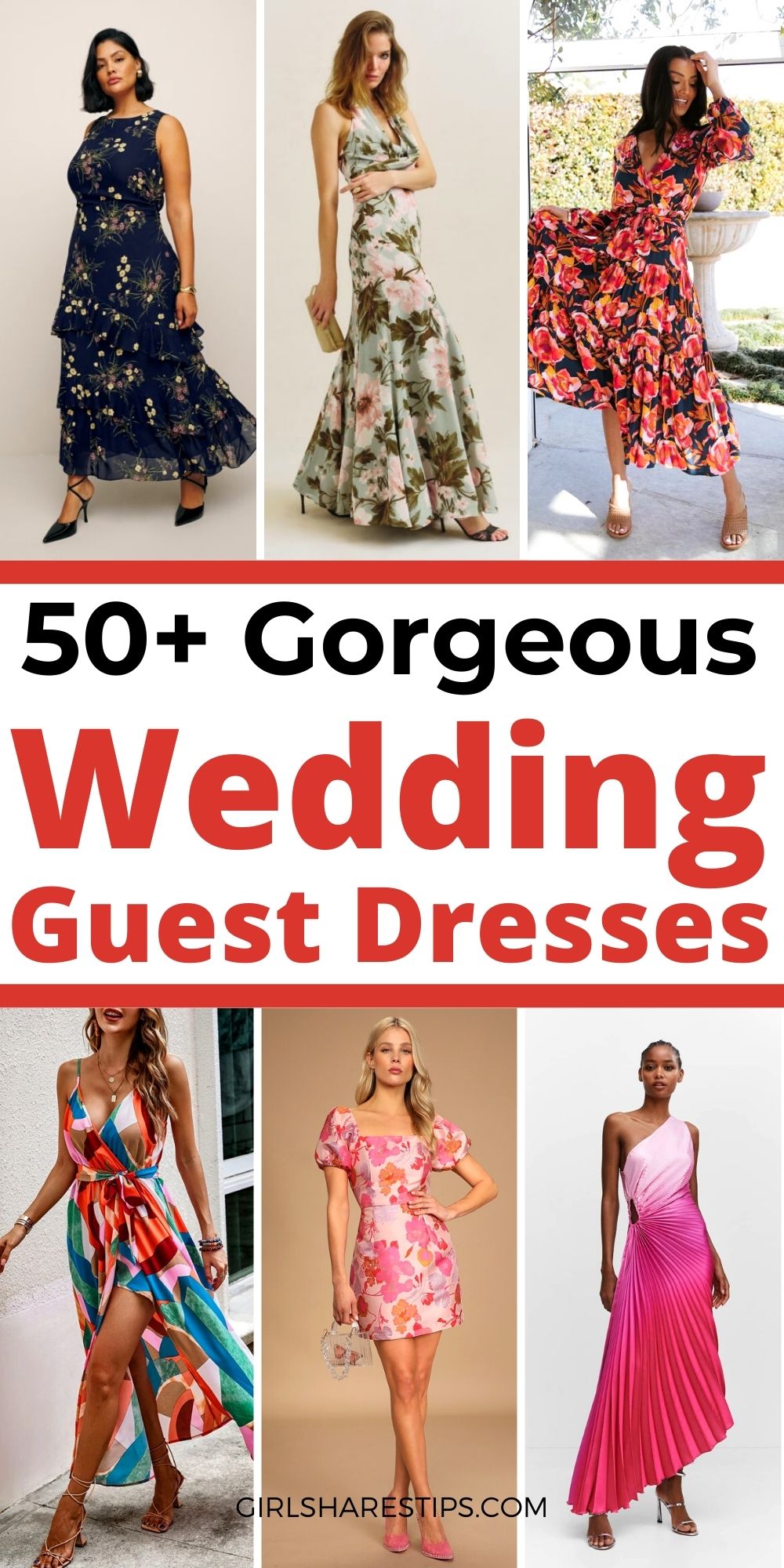 wedding guest dresses collage