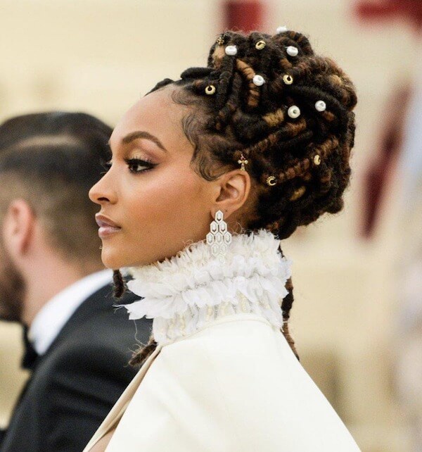 Beaded Loc Updo