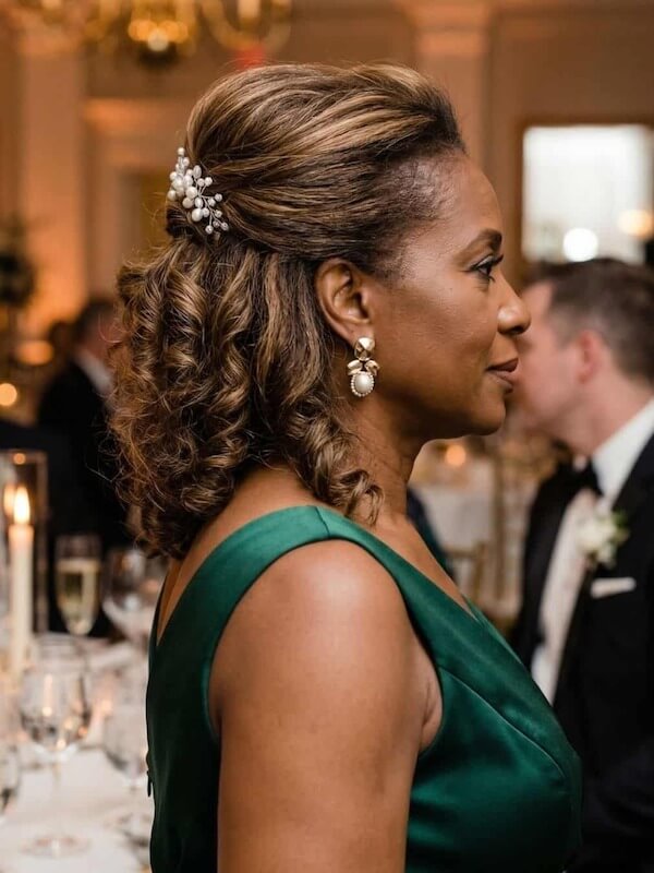 Elegant Voluminous Half Updo