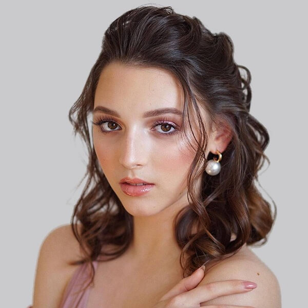 Curly Half-Up Style for Wedding Guests
