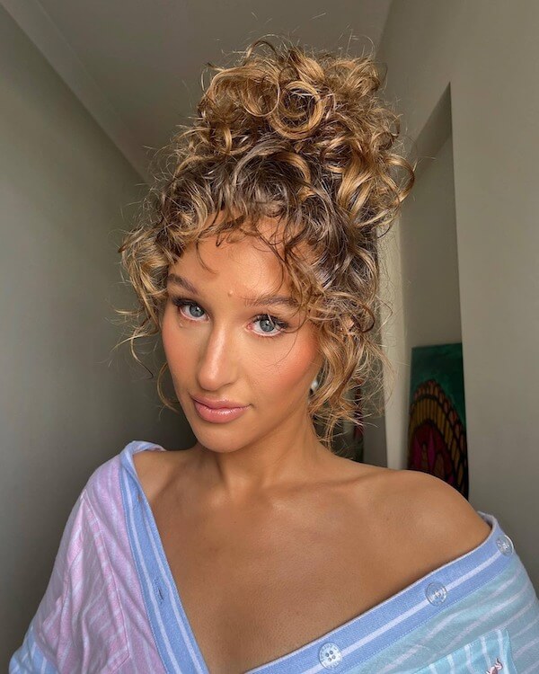 Romantic Curly Updo for Medium Hair