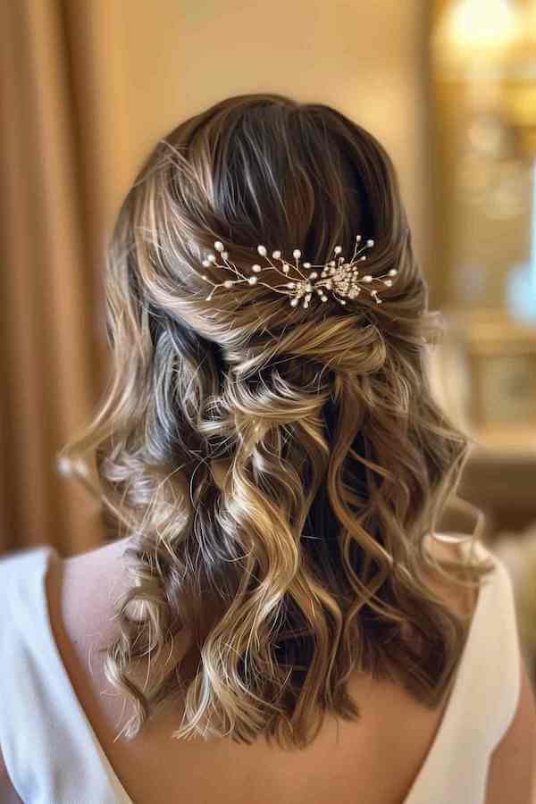 Elegant Twisted Half-Up with Hair Accessory
