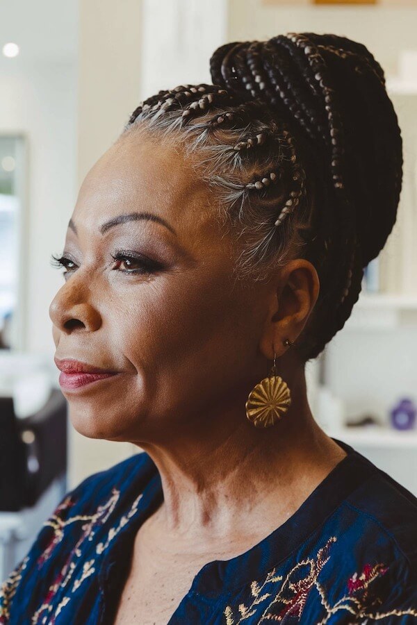 Elegant Braided Bun for Mature Women