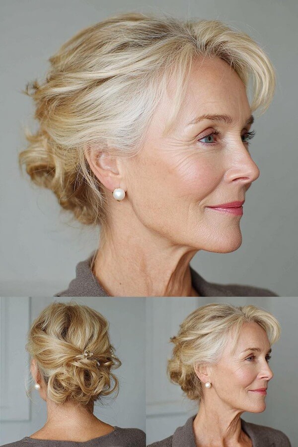 Romantic Messy Bun for Mature Wedding Guests