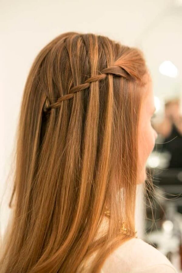 Waterfall Braid Half-Updo