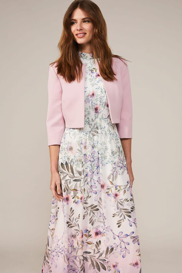 wedding guest jacket over dress