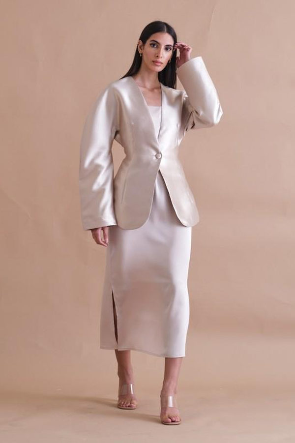wedding guest jacket over dress