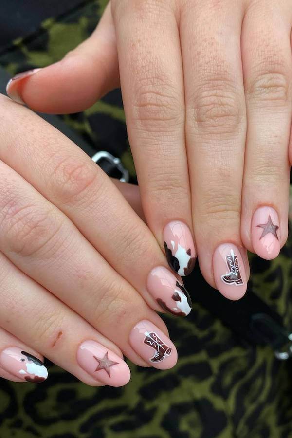 Pink Nude Cowgirl Star Design