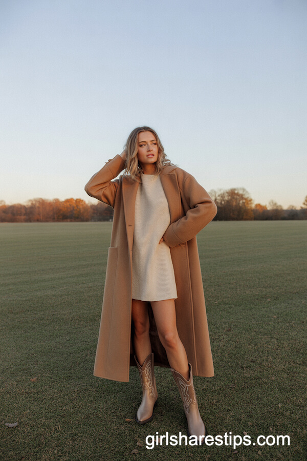 Duster Coat & Sweater Dress