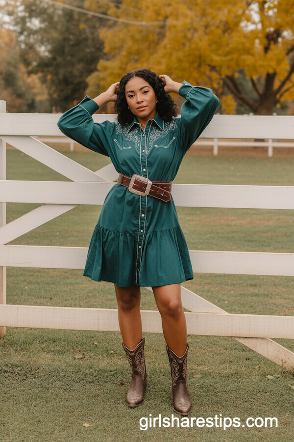 Embroidered Western Dress
