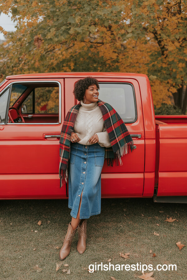 Plaid Scarf & Sweater