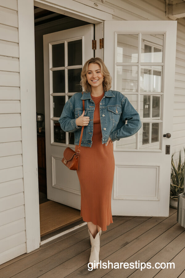 Denim Jacket & Midi Dress