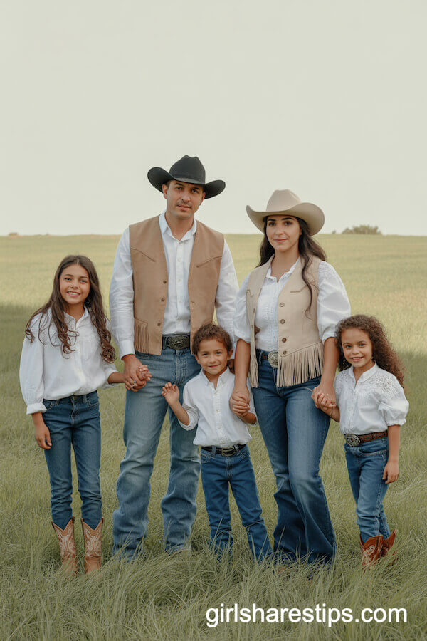 White Prairie Blouses with Light Fringed Vests