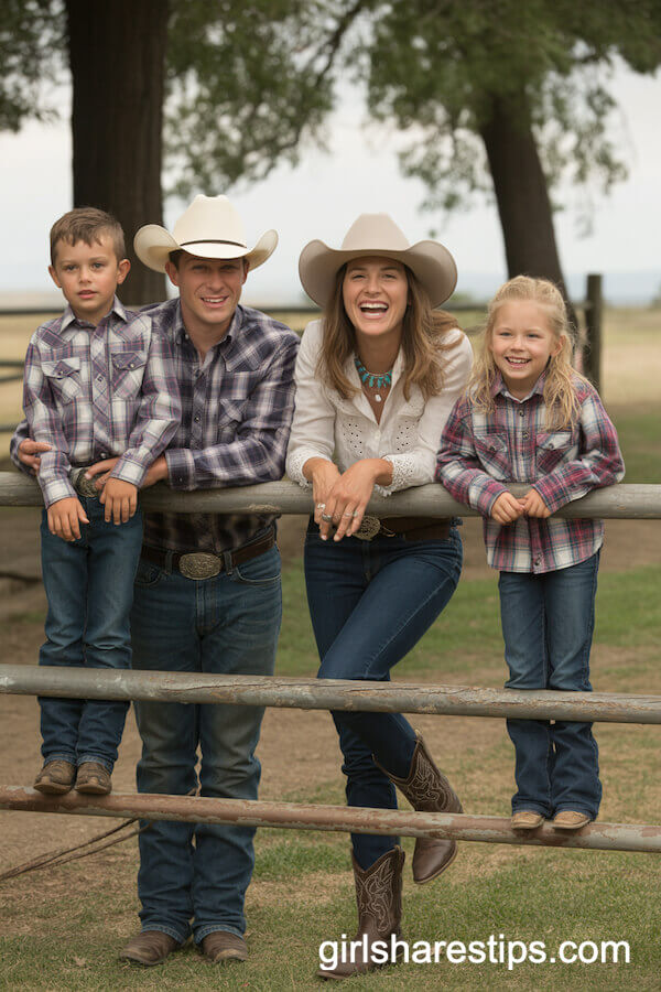 Classic Western Plaid Shirts with Turquoise Necklace
