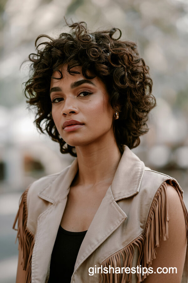 Voluminous Short Natural Curls