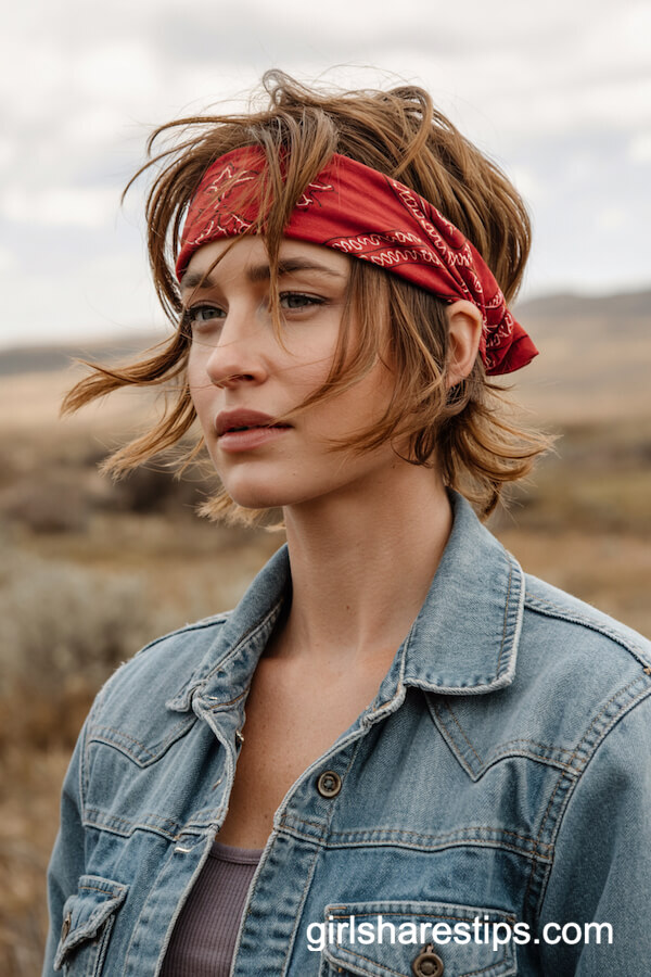 Shaggy Layers and Bandana Headband