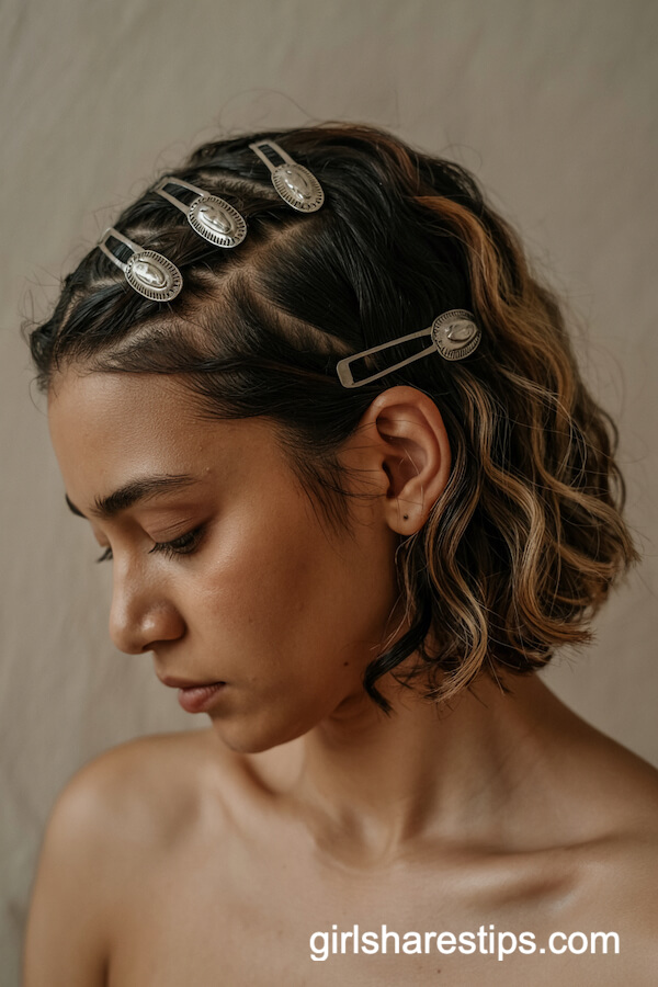 Undercut with Silver Hair Clips