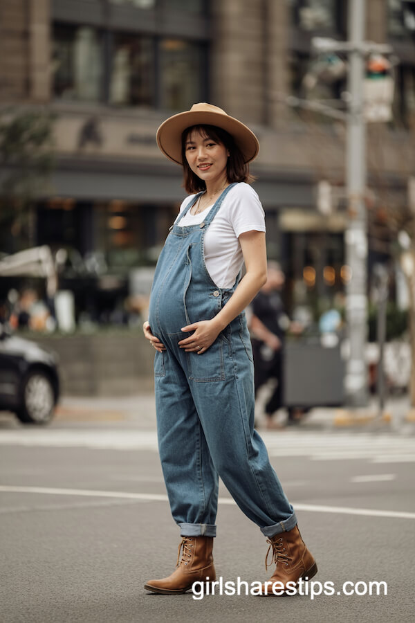 Denim Overalls and White Tee Western Look