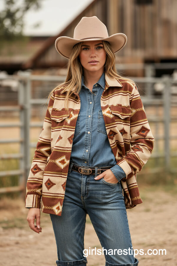 Ranch Wear: Denim Shirt & Southwest Jacket