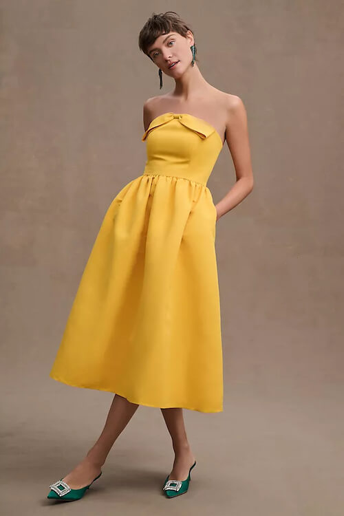 what color shoes to wear with a yellow dress