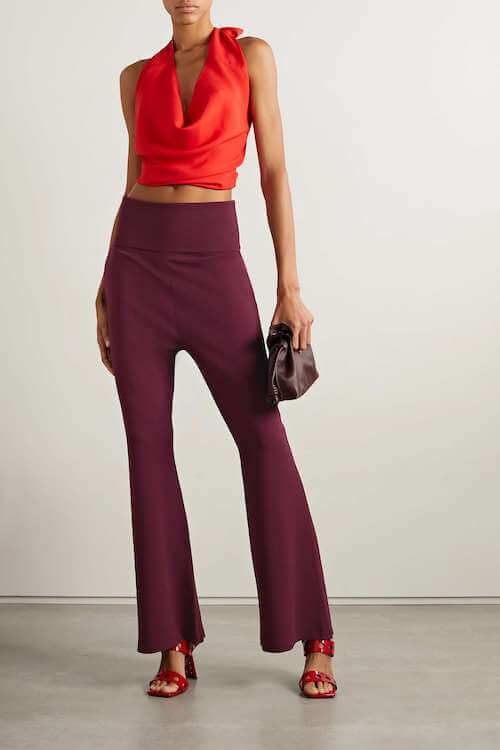 what color to wear with burgundy pants